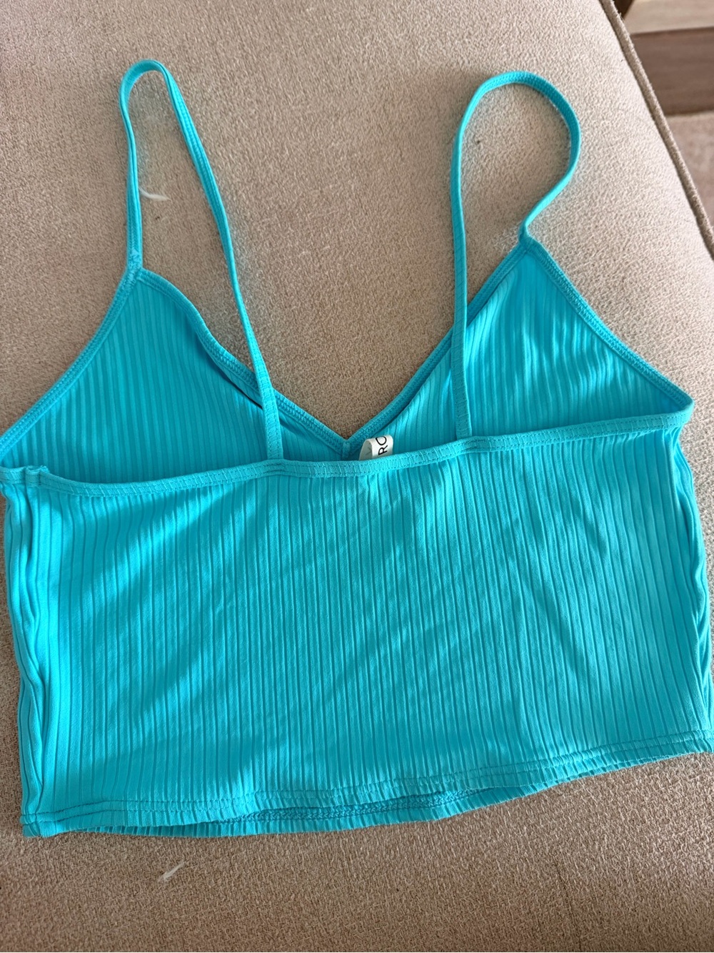 Roxy Turquoise Ribbed V-Neck Cami - Picture 2 of 3